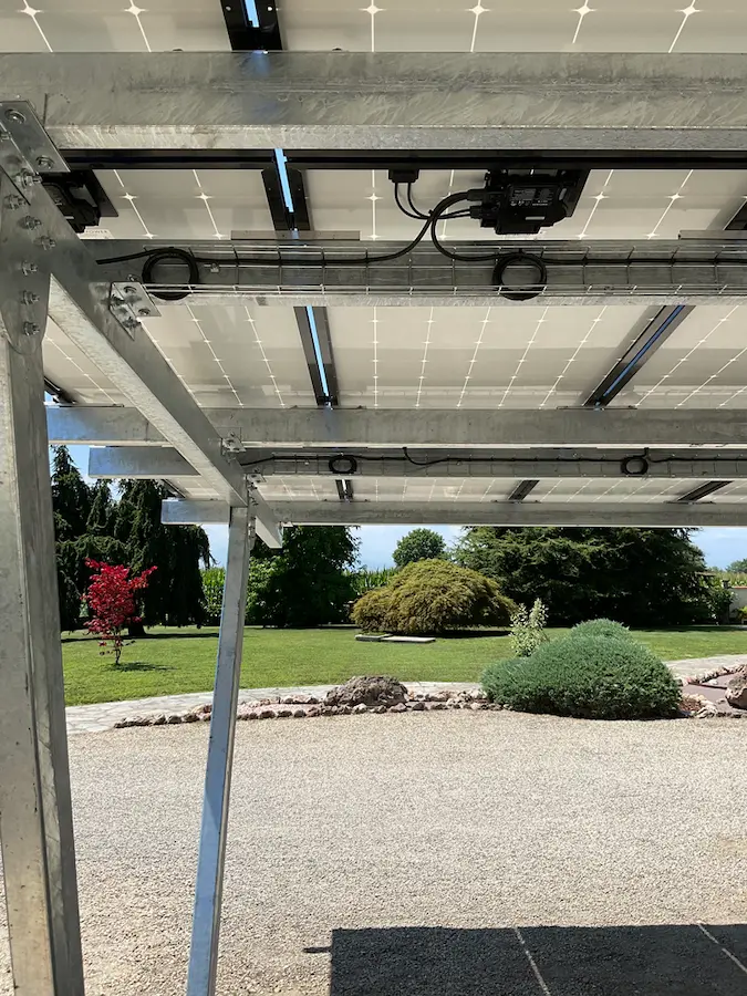 pensilina auto fotovoltaica installazione IM-EL OSASIO