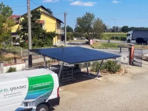 pensilina auto fotovoltaica installazione IM-EL OSASIO